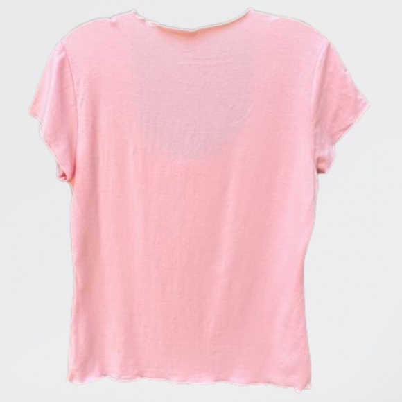 Elie Tahari Pink Ruffle Edged Stretch Tee 🎉Host Pick🎉 - Picture 3 of 11